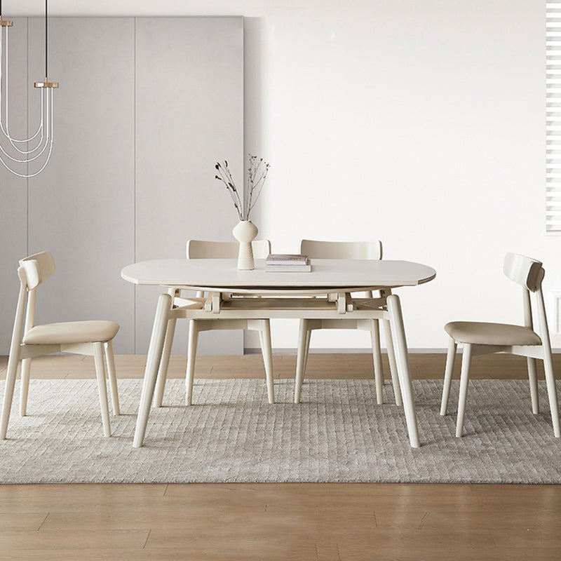 Modern 1/4/5/7 Pieces Dining Set Rectangle Stone Collapsible Dining Table for Dining Room