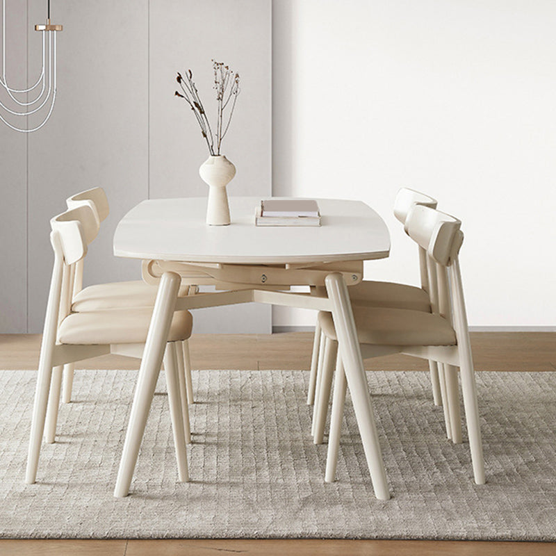 Modern 1/4/5/7 Pieces Dining Set Rectangle Stone Collapsible Dining Table for Dining Room