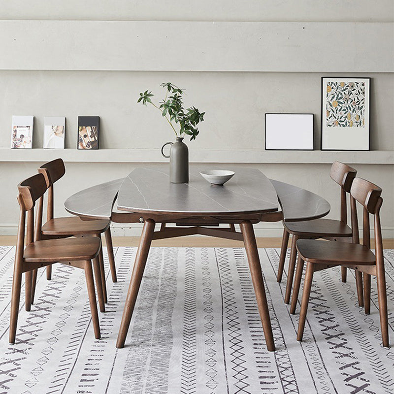 Modern 1/4/5/7 Pieces Dining Set Stone Collapsible Dining Table for Dining Room