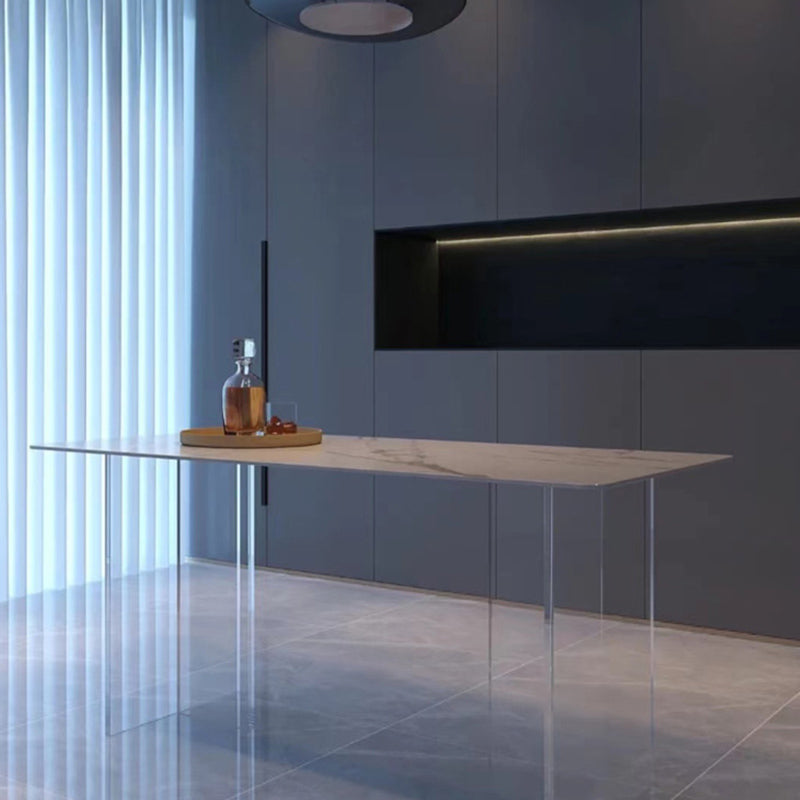 Modern 1/7 Pieces Dining Set Stone Rectangle Dining Table for Kitchen