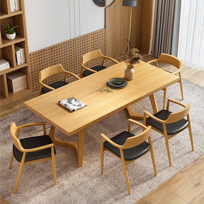Modern 1/5/7 Pieces Dining Set Rectangle Pine Wood Dining Table for Kitchen Dining Room