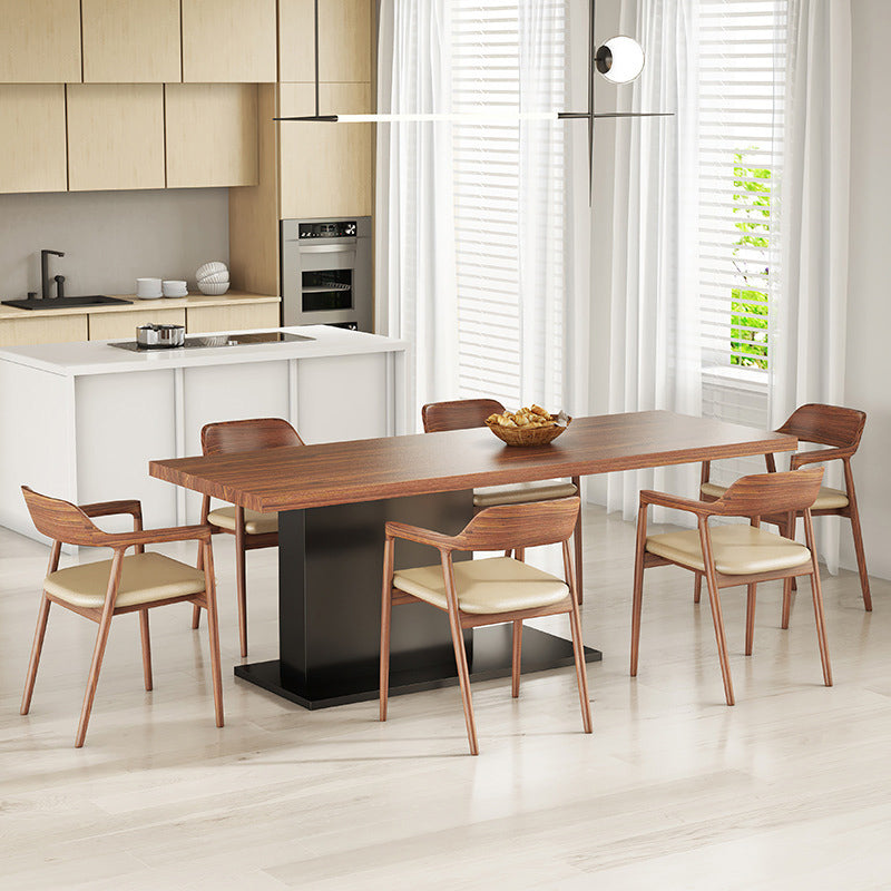 Modern 1/5/7 Pieces Dining Set Rectangle Pine Wood Dining Table for Living Room