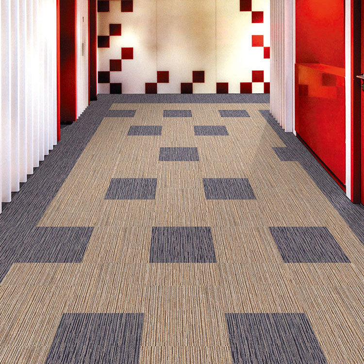 Carpet Tile Non-Skid Fade Resistant Geometry Self-Stick Carpet Tiles Bedroom