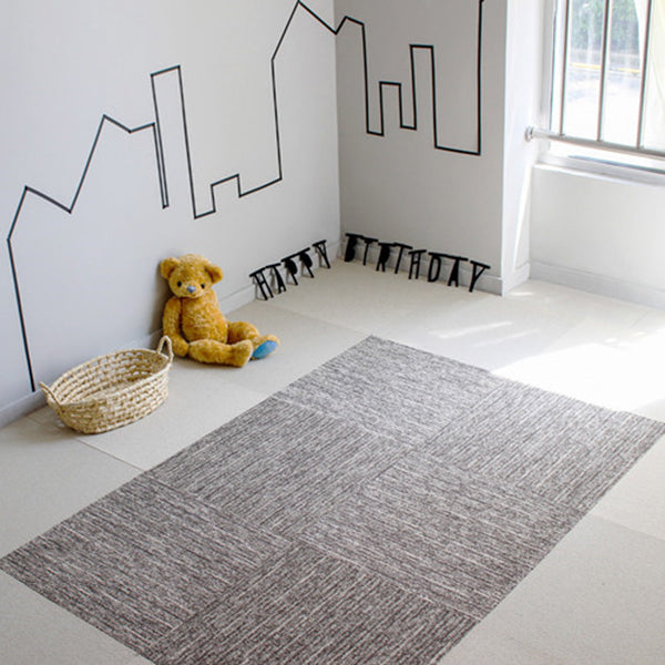 Carpet Tile Non-Skid Fade Resistant Solid Color Self Peel and Stick Carpet Tiles Bedroom
