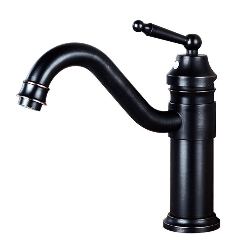 Lever Handle Basin Lavatory Faucet Farmhouse Circular Bathroom Faucet
