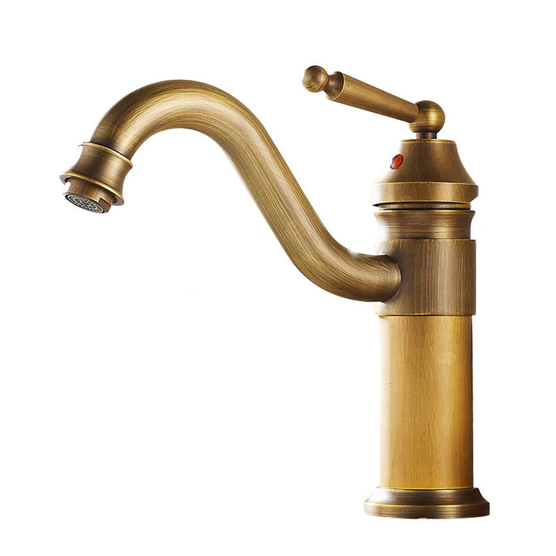 Lever Handle Basin Lavatory Faucet Farmhouse Circular Bathroom Faucet