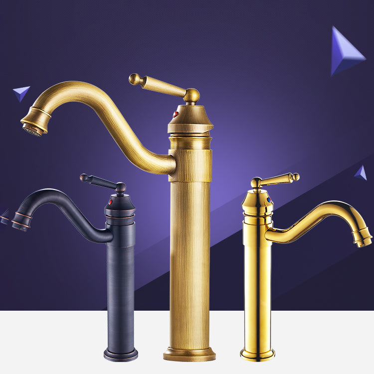 Lever Handle Basin Lavatory Faucet Farmhouse Circular Bathroom Faucet