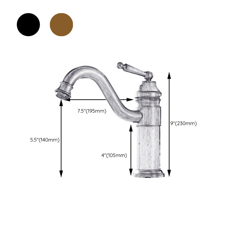 Lever Handle Basin Lavatory Faucet Farmhouse Circular Bathroom Faucet