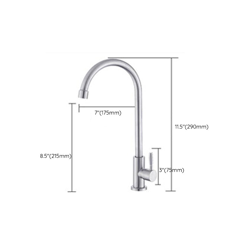 Contemporary Single Handle Faucet Standard Kitchen Faucet Pull down 1-Hold Water Filler