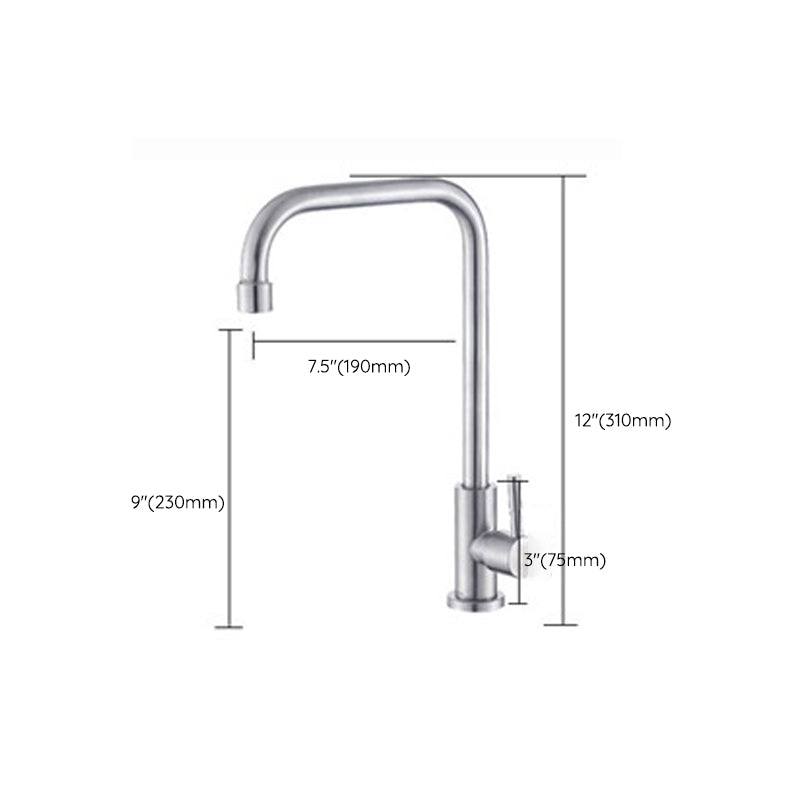 Contemporary Single Handle Faucet Standard Kitchen Faucet Pull down 1-Hold Water Filler