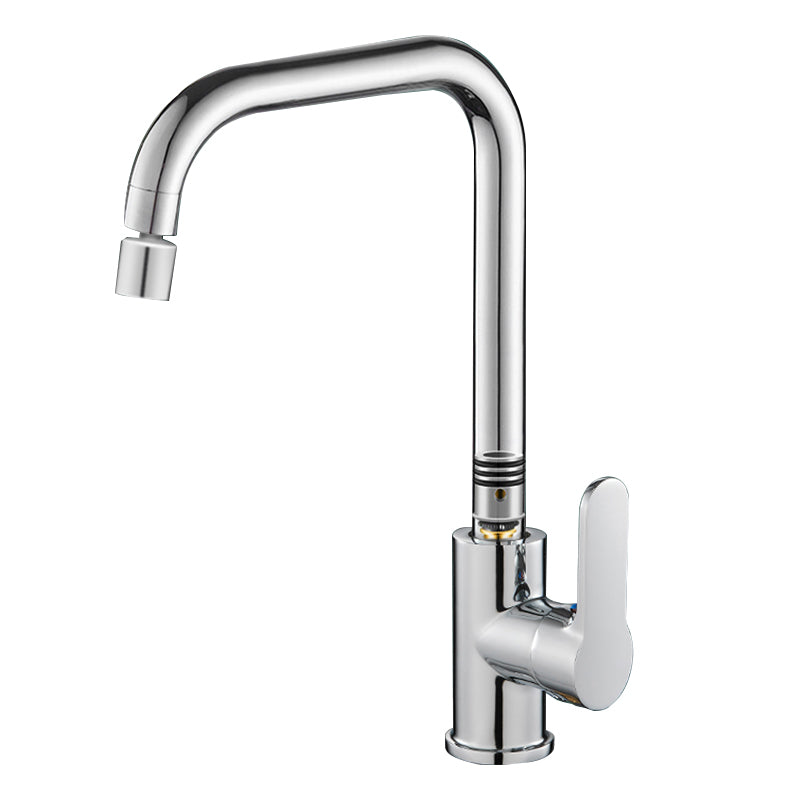Modern Standard Bar Faucet Single Handle Kitchen Faucet in Silver