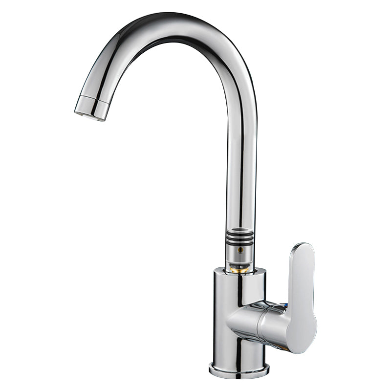 Modern Standard Bar Faucet Single Handle Kitchen Faucet in Silver