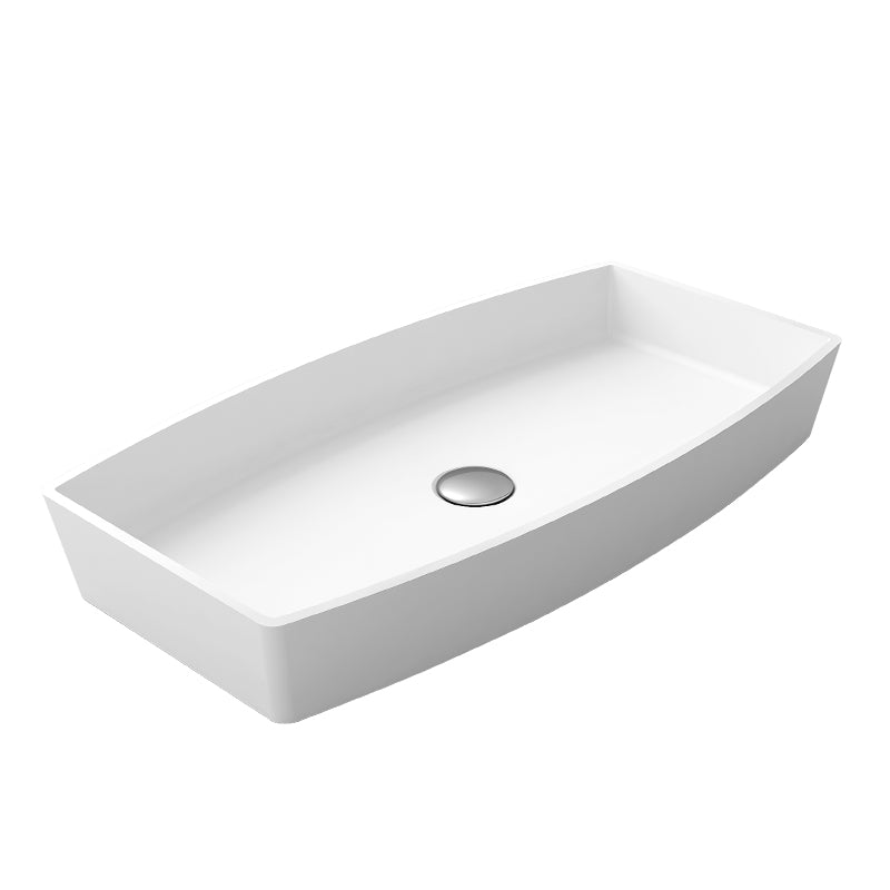 Modern Bathroom Sink Man Made Rock Rectangular Vessel Lavatory Sink(Not Included Faucet)