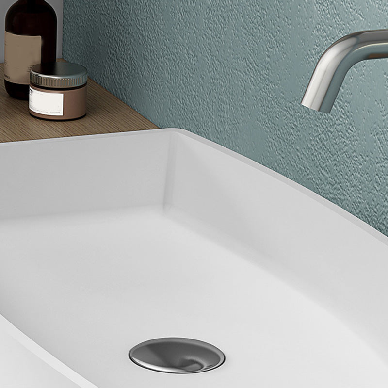 Modern Bathroom Sink Man Made Rock Rectangular Vessel Lavatory Sink(Not Included Faucet)