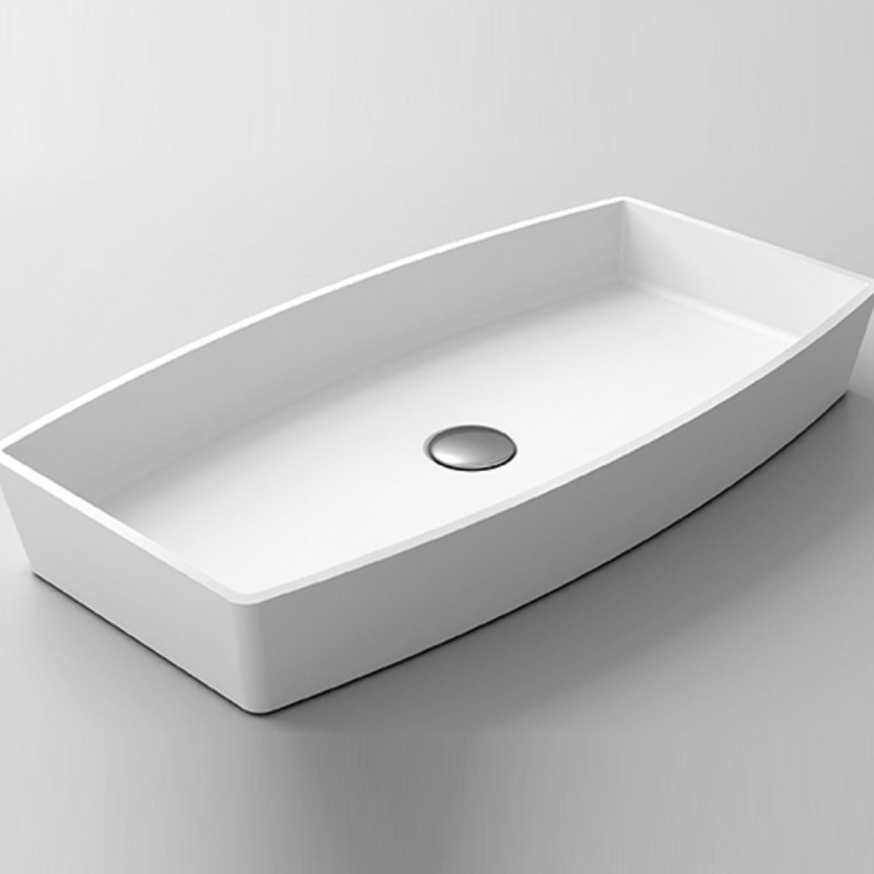 Modern Bathroom Sink Man Made Rock Rectangular Vessel Lavatory Sink(Not Included Faucet)