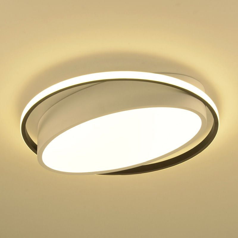 Modern Flushmount Light Metal Integrated Led Flush Ceiling Light in White for Living Room