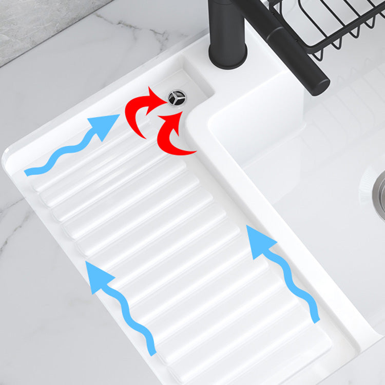 Modern Bathroom Sink Porcelain Rectangular Undermount Bathroom Sink with Pop-Up Drain