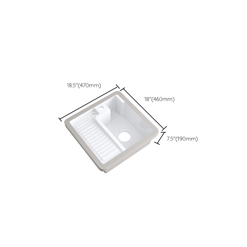 Modern Bathroom Sink Porcelain Rectangular Undermount Bathroom Sink with Pop-Up Drain