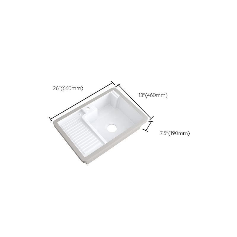 Modern Bathroom Sink Porcelain Rectangular Undermount Bathroom Sink with Pop-Up Drain