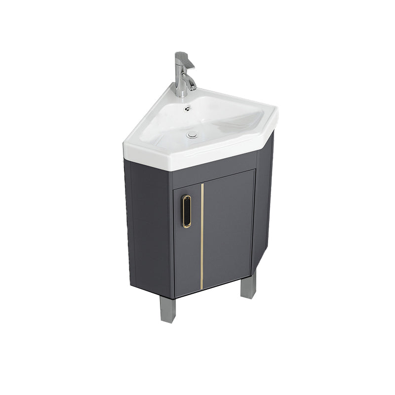 Contemporary Sink Vanity Triangular Wall Mounted Corner Bath Vanity