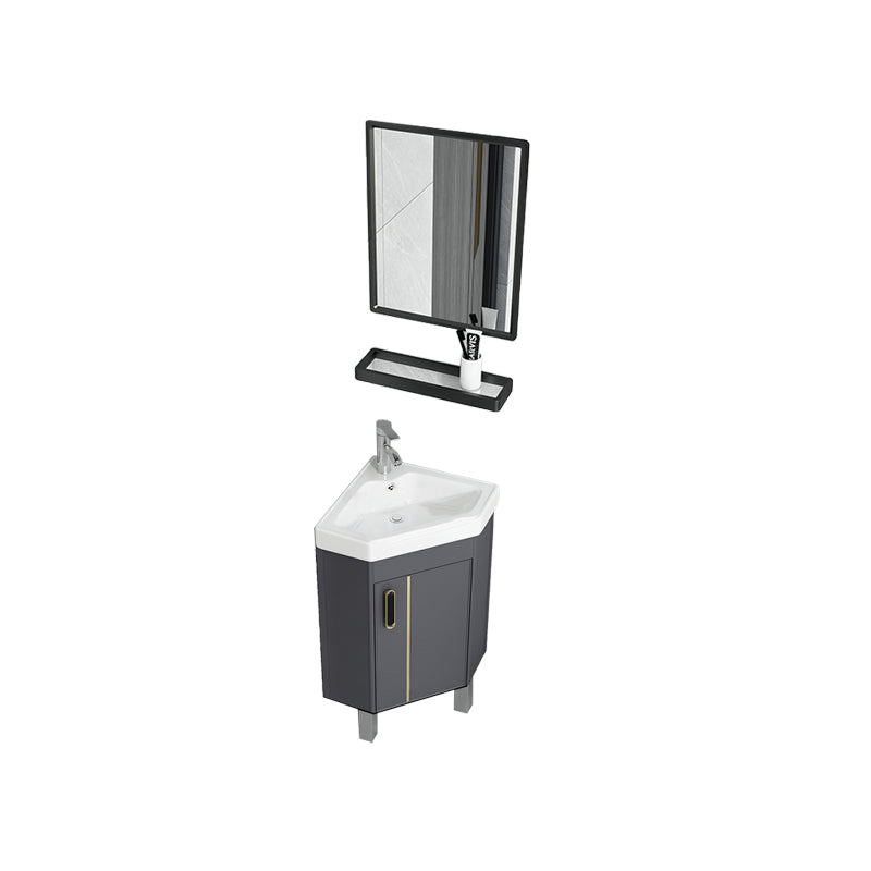 Contemporary Sink Vanity Triangular Wall Mounted Corner Bath Vanity