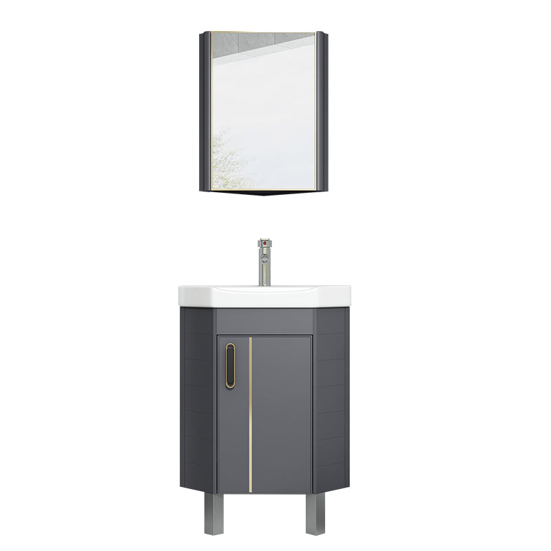 Contemporary Sink Vanity Triangular Wall Mounted Corner Bath Vanity