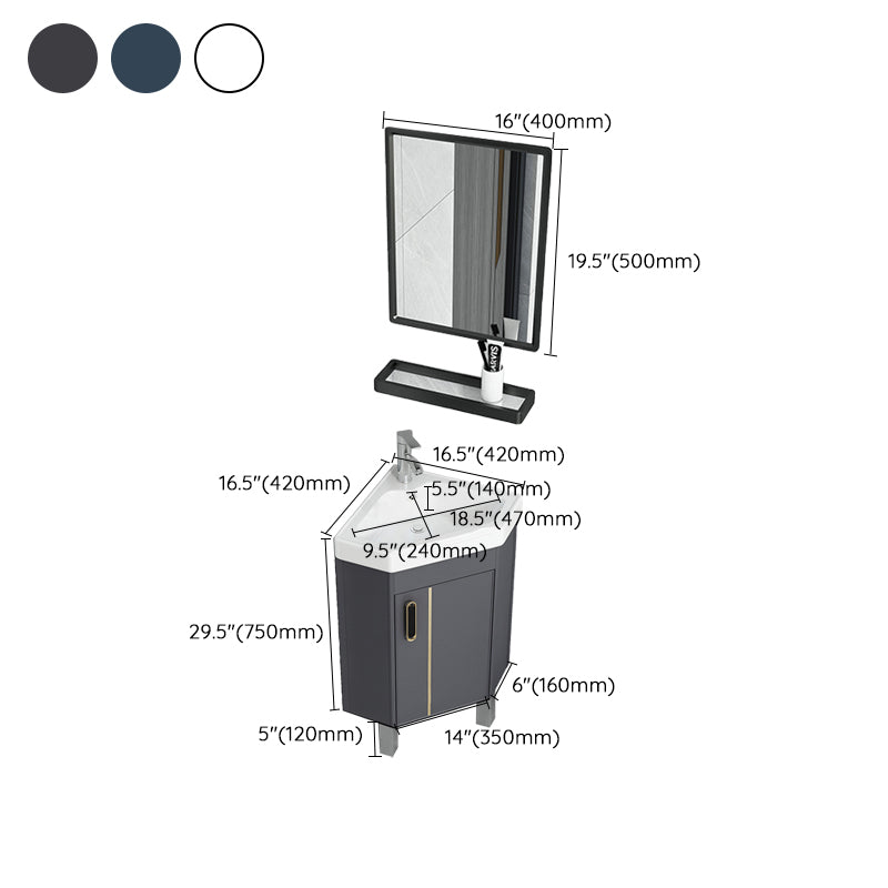Contemporary Sink Vanity Triangular Wall Mounted Corner Bath Vanity