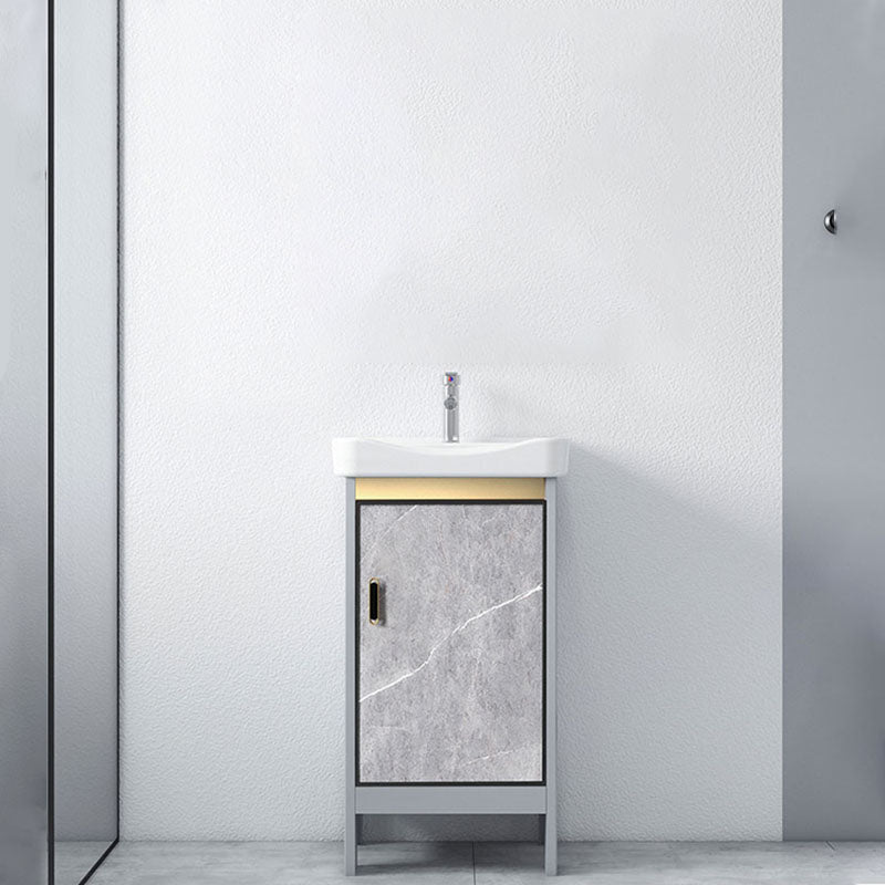 Modern Freestanding Vanity Sink Metal Bathroom Vanity Cabinet with Mirror Cabinet