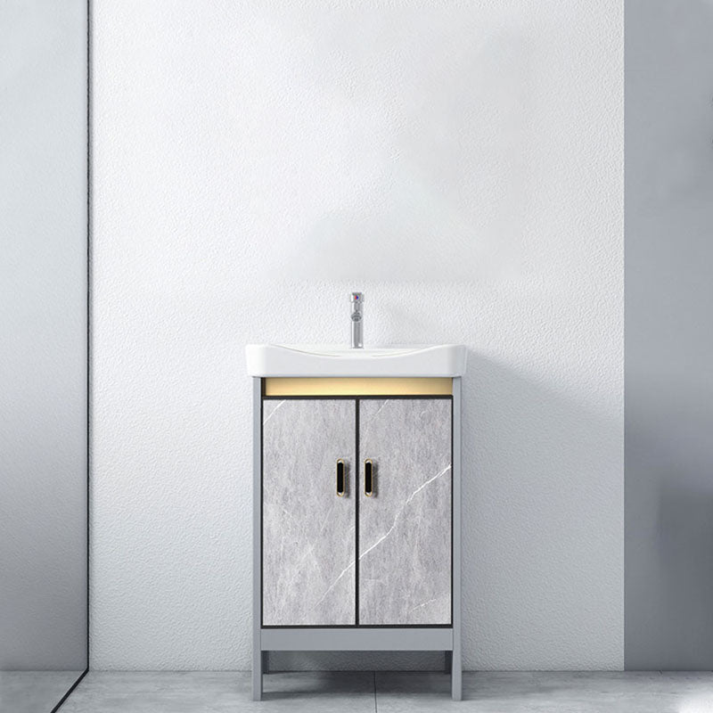 Modern Freestanding Vanity Sink Metal Bathroom Vanity Cabinet with Mirror Cabinet