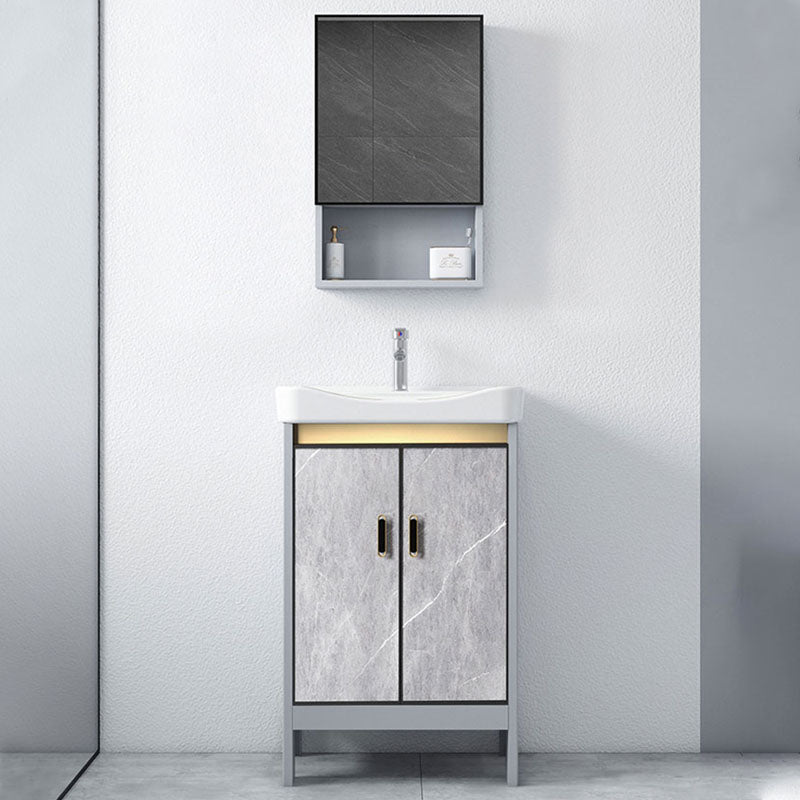 Modern Freestanding Vanity Sink Metal Bathroom Vanity Cabinet with Mirror Cabinet
