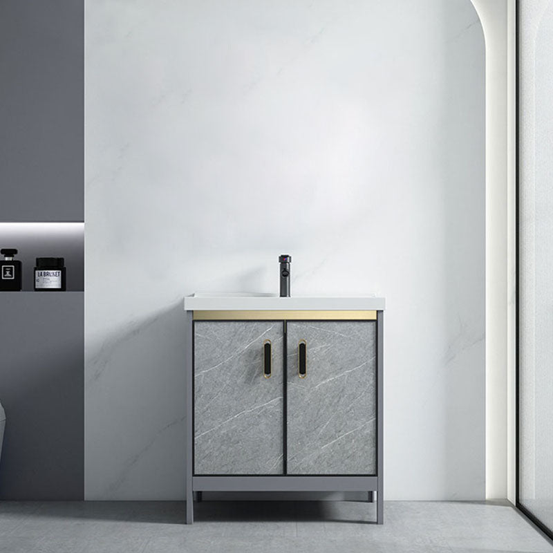 Modern Freestanding Vanity Sink Metal Bathroom Vanity Cabinet with Mirror Cabinet