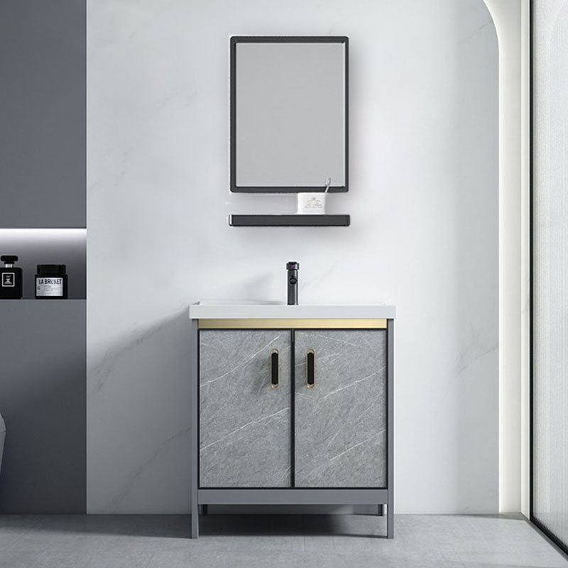 Modern Freestanding Vanity Sink Metal Bathroom Vanity Cabinet with Mirror Cabinet