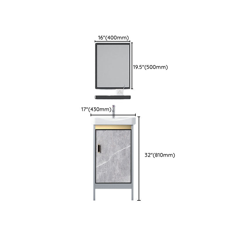 Modern Freestanding Vanity Sink Metal Bathroom Vanity Cabinet with Mirror Cabinet