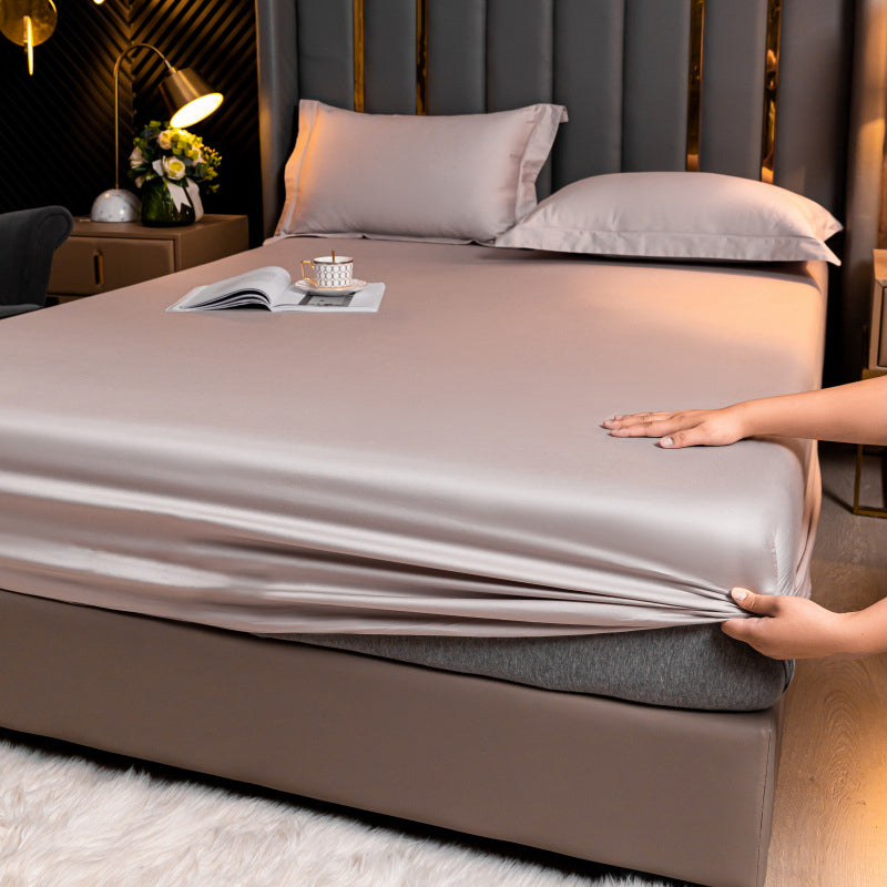 Whole Colored Fitted Sheet Fade Resistant Sateen Weave Soft Sheet Set