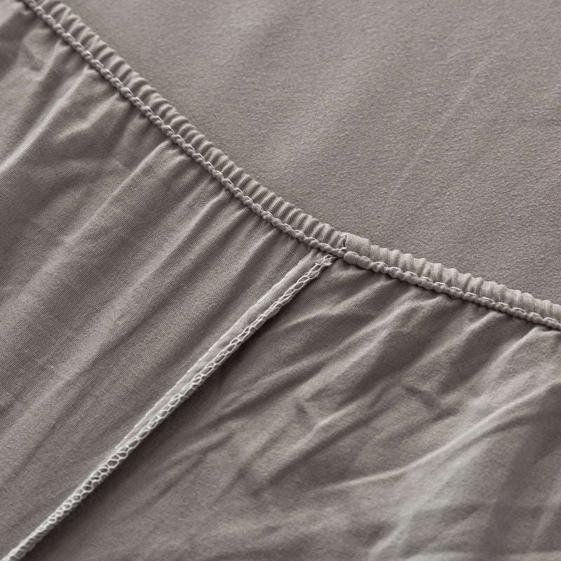Cotton Blend Fitted Sheet Waterproof Dust Mite Resistant Solid Fitted Sheet