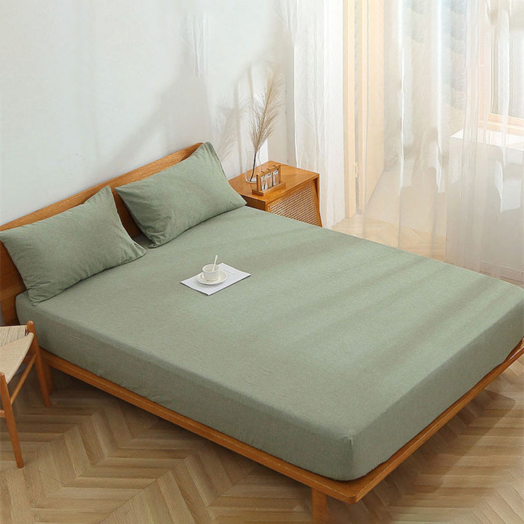 Fitted Sheet Soft Fade Resistant Breathable Cotton Checkered Fitted Sheet