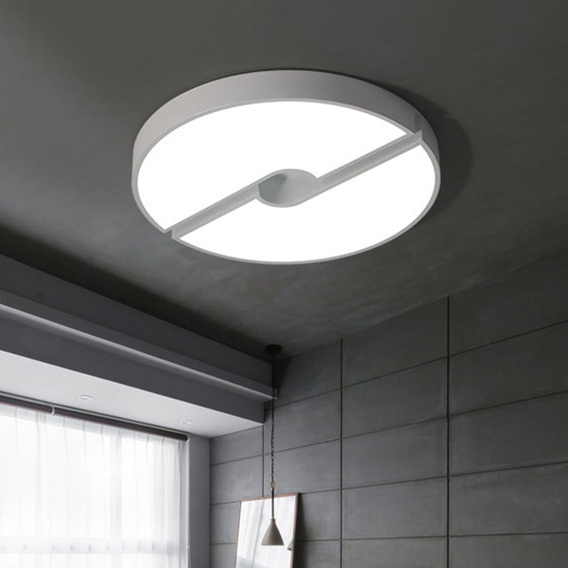 White Severed Round Flushmount Modernism LED Acrylic Ceiling Mounted Fixture in White/Warm Light, 16"/19.5"/23.5" Wide