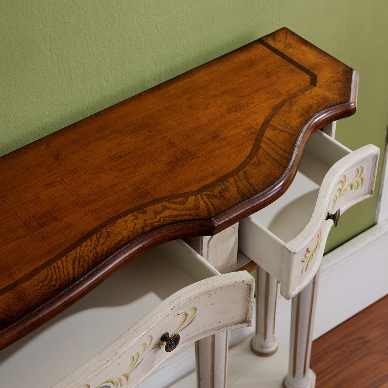 Victoria Wood Accent Table Free Form Sofa Console Table for Hall