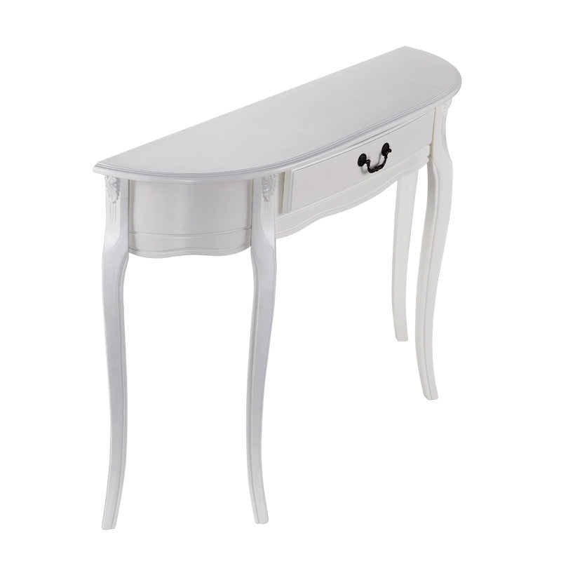 Mid-Century Modern Wooden Accent Table Half Moon Sofa Console Table for Hall