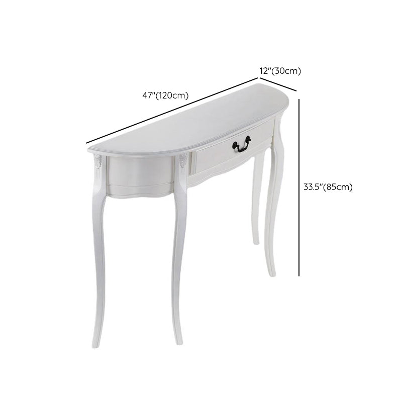 Mid-Century Modern Wooden Accent Table Half Moon Sofa Console Table for Hall