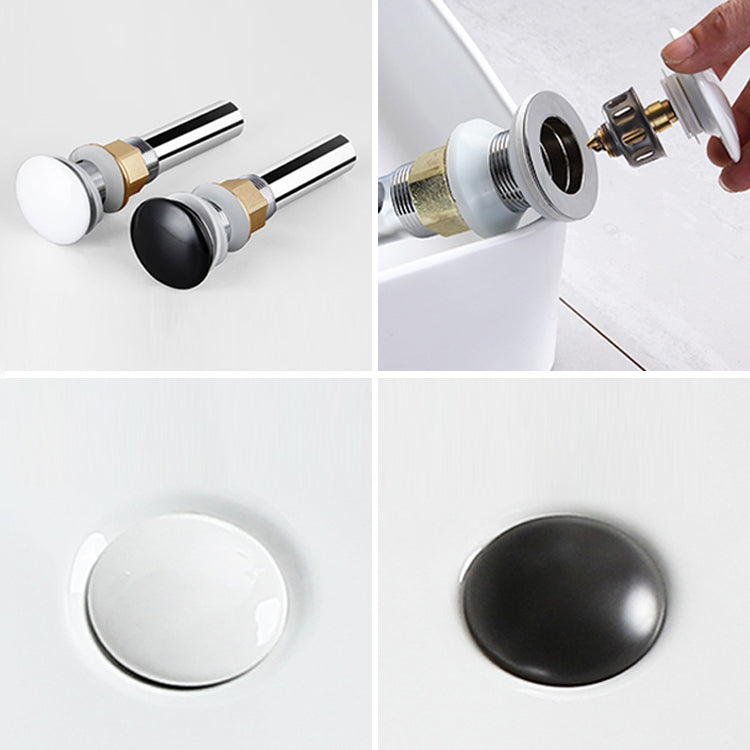 Bathroom Sink Ceramic White Square Black Faucet Bathroom Sink