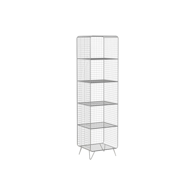 Metal Closed Back Standard Bookshelf Modern Style Bookcase with Shelves