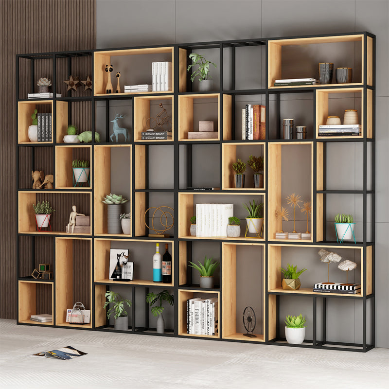 Natural Standard Bookcase Industrial Wooden Open Back Bookshelf
