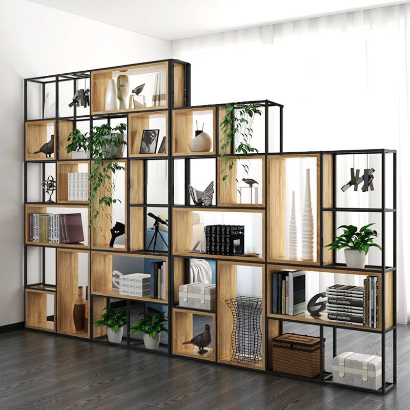 Natural Standard Bookcase Industrial Wooden Open Back Bookshelf