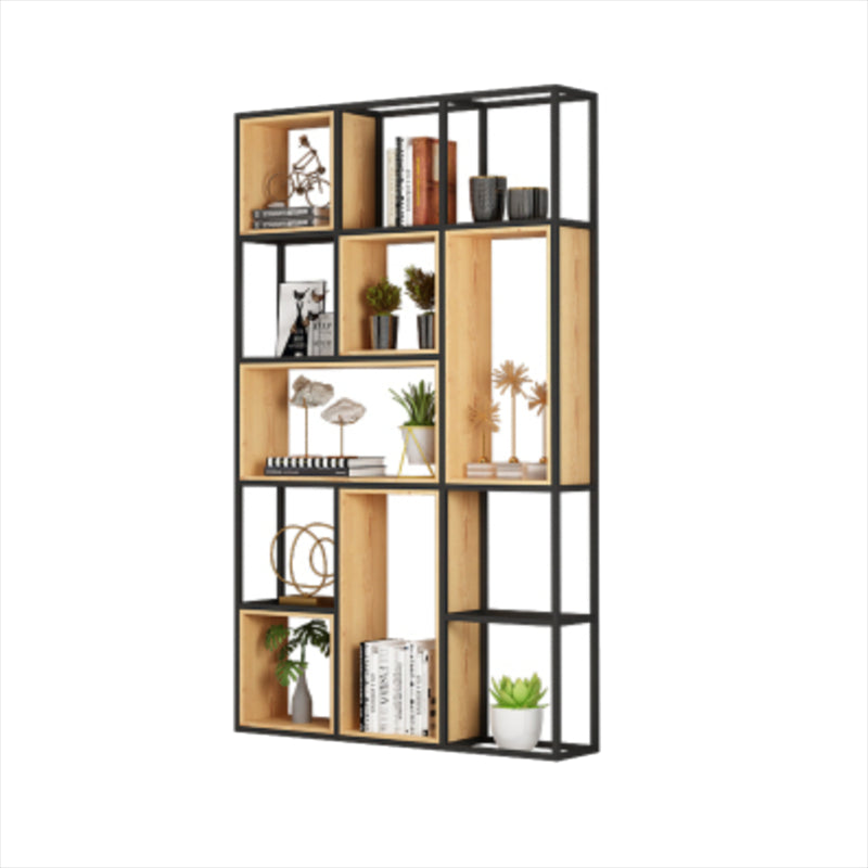 Natural Standard Bookcase Industrial Wooden Open Back Bookshelf