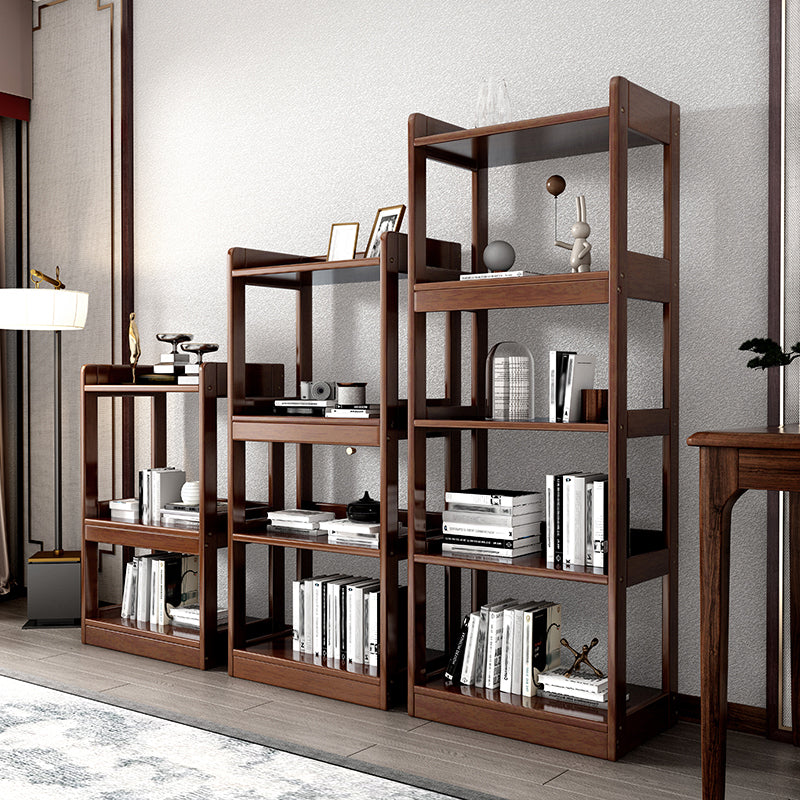 Modern Open Back Standard Bookshelf Wooden Bookcase With Shelves