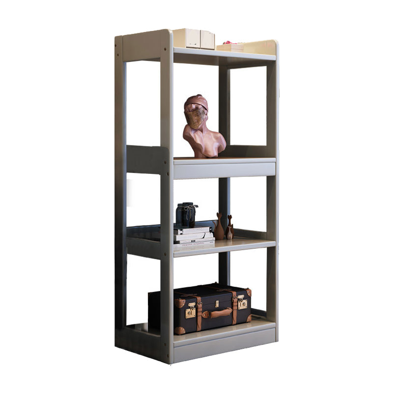 Modern Open Back Standard Bookshelf Wooden Bookcase With Shelves