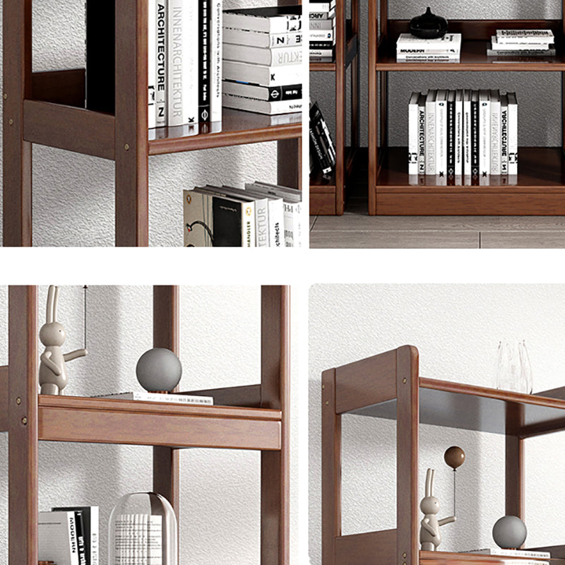 Modern Open Back Standard Bookshelf Wooden Bookcase With Shelves