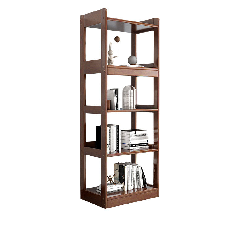 Modern Open Back Standard Bookshelf Wooden Bookcase With Shelves