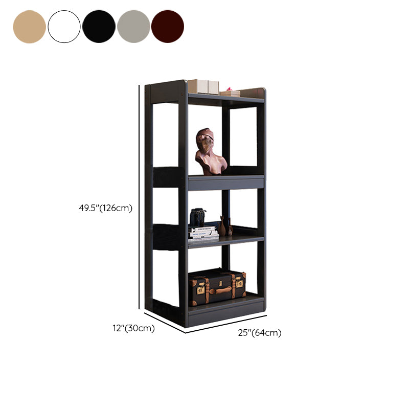 Modern Open Back Standard Bookshelf Wooden Bookcase With Shelves